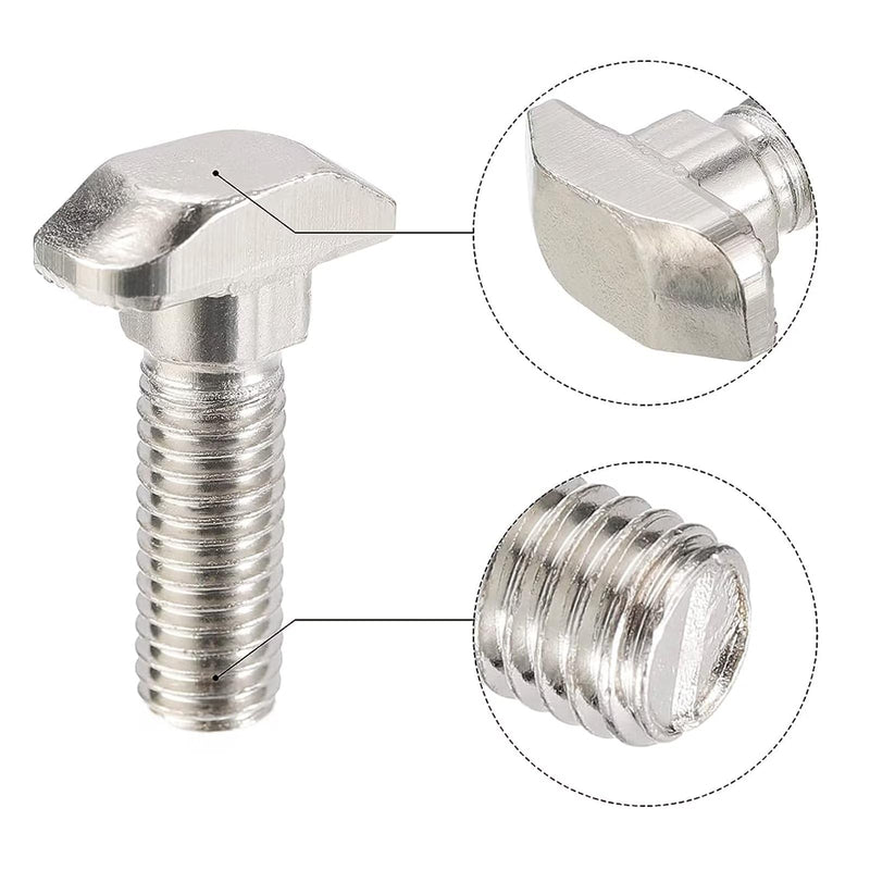 [Australia - AusPower] - M8 x 25mm Metric Thread T Slot,Drop-in Stud Sliding T-Bolt,Hammer Head Bolt,T Screw Stud for 3030 Series Standard 8mm T-Slot Aluminum Extrusion Profile,Carbon Steel Nickel Plated (30-Series,30 Pcs) 30-M8x25mm?30 Pcs? 