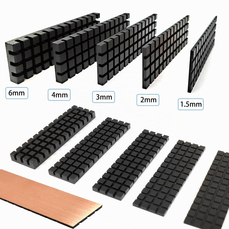 M.2 Heatsink 70×20×4mm Copper with Graphene Coating 2280 SSD | M.2 heatsink pure copper with graphene coating with silicone-based thermal pad for cooling 2280 SSD NVME laptops Épaisseur 4mm