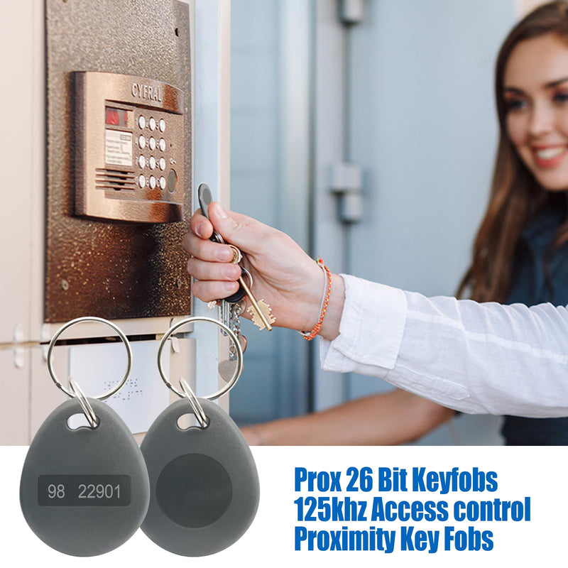 [Australia - AusPower] - 100pcs 26 bit Prox Keyfobs Proximity Fob Frequency 125KHZ HI-D Fit for Prox Key ISOProx 1386 1346 1386 1326 H10301 Format Card Readers & Vast Majority of Access Control Systems,Grey 