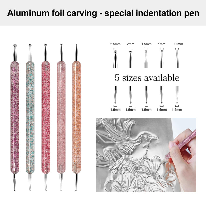 Aluminum Metal Crafts DIY Foil Roll with Tools, 12 Inch x 20 ft 0.07 mm Thick, Craft foil for and Crafting Projects （Silver） Silver