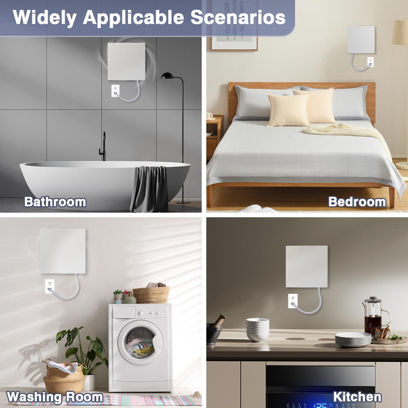 Bathroom Exhaust Fan,6 Inch Small Compact Window Exhaust Fan,Wall Mount Plug In Duct Free Ventless Vent Fan for Bath, Kitchen, Garage,56 CFM Airflow,Quiet 1.5 Sones,Anti-Backflow,Energy-Efficient 6 Inch