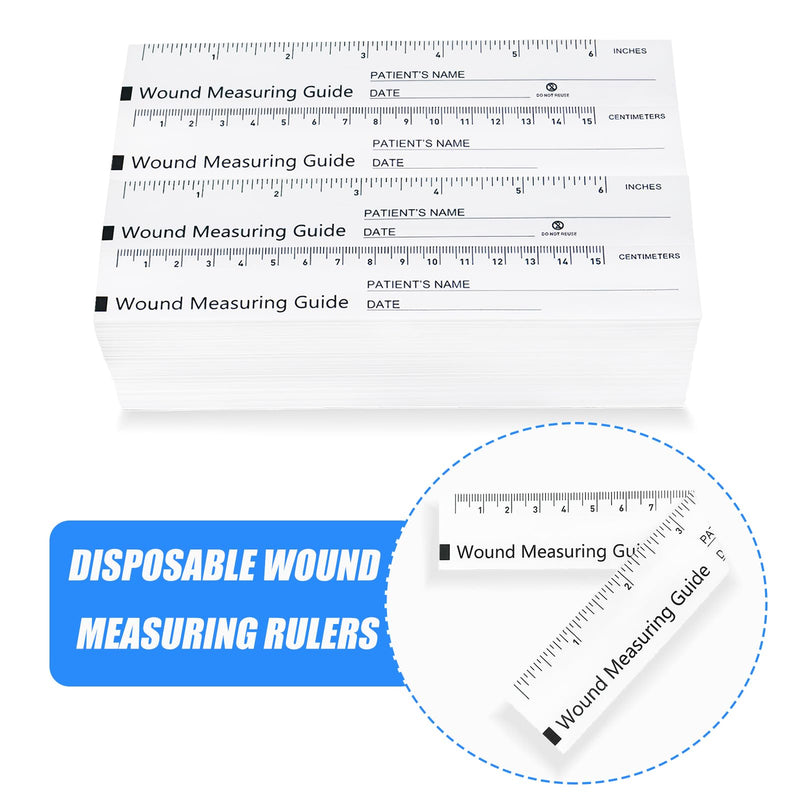 [Australia - AusPower] - 1200 Pcs Wound Measuring Tape 6 Inch Wound Ruler Double Sided Disposable Paper Tape Measure Paper Guide Ruler Measurement Tools for Nurses 1200 