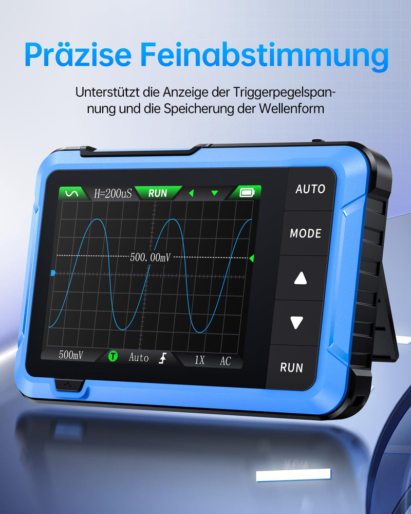 FNIRSI DSO-510 2-in-1 10MHz Handheld Oscilloscope DDS Signal Generator | 48MS/s, 2.8 inch TFT display, digital oscilloscope, one-button auto setup, auto/normal/single trigger modes for electronics