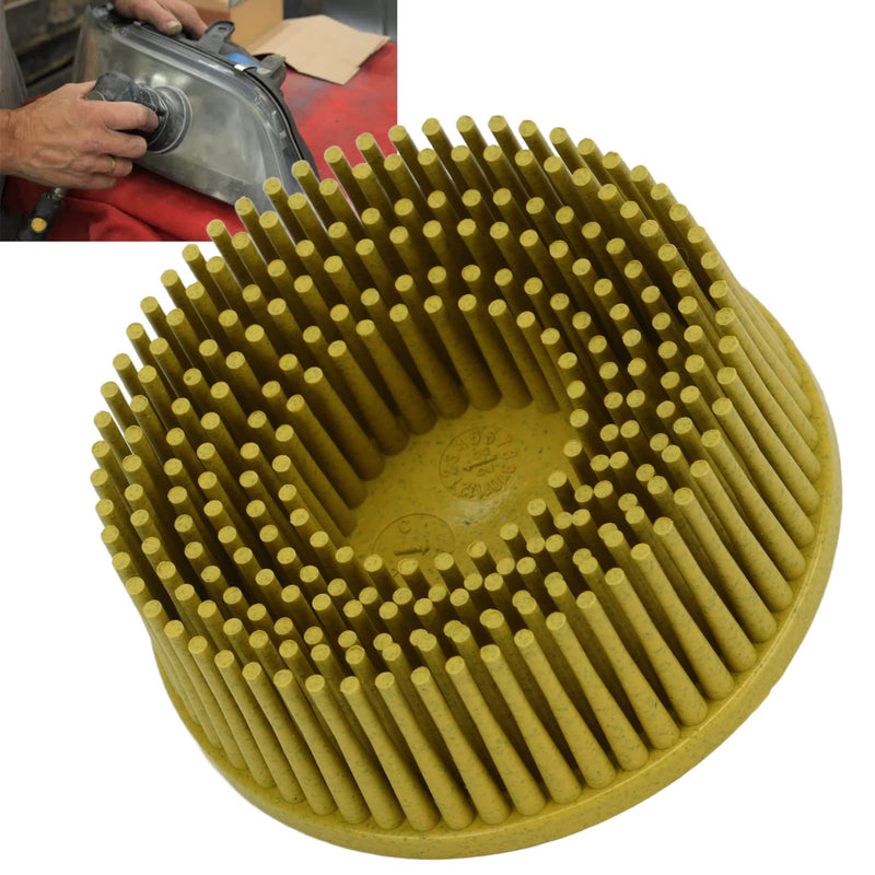 [Australia - AusPower] - Yctze 2 Inch Bristle Disc Grit Sanding Bristle Shaft On Bristle Disc 2" Bristle Disc Roloc Bristle Disc 80 Grit Bristle Disc for Angle Grinder Br (Yellow) yellow 