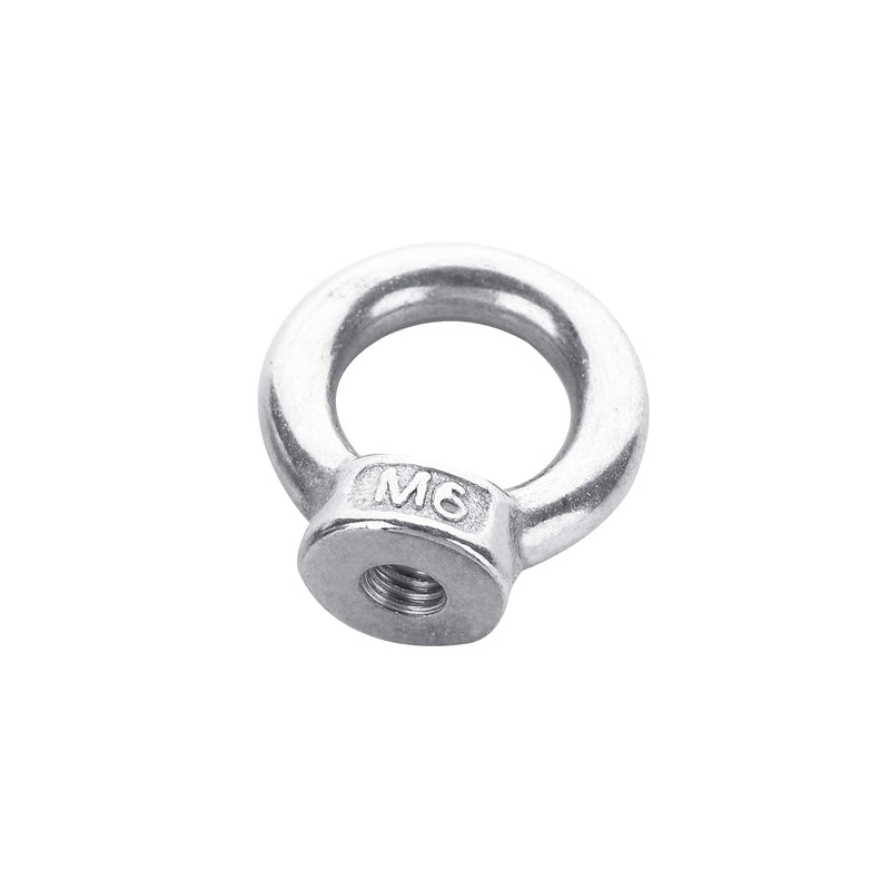 [Australia - AusPower] - Eowpower 10Pcs 304 Stainless Steel M6 Ring Eye Bolts Threaded Nuts 