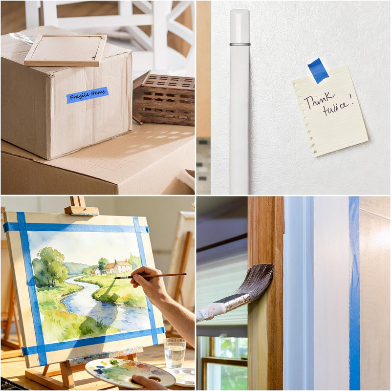 BTYMS 5 Rolls Premium Painters Tape, Blue Masking Tape for Painting Projects, Surface Protection, Multi-Surface Masking, Crafts & Arts