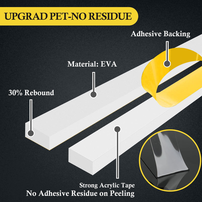 fowong White Foam Seal Tape - 2 Rolls, 3/4 Inch Wide X 3/8 Inch Thick, Window Insulation Air Conditioner Weather Stripping Closed Cell Adhesive FoamTape, 6.5 Ft X 2 Rolls, Total 13 Feet 3/4in * 3/8in