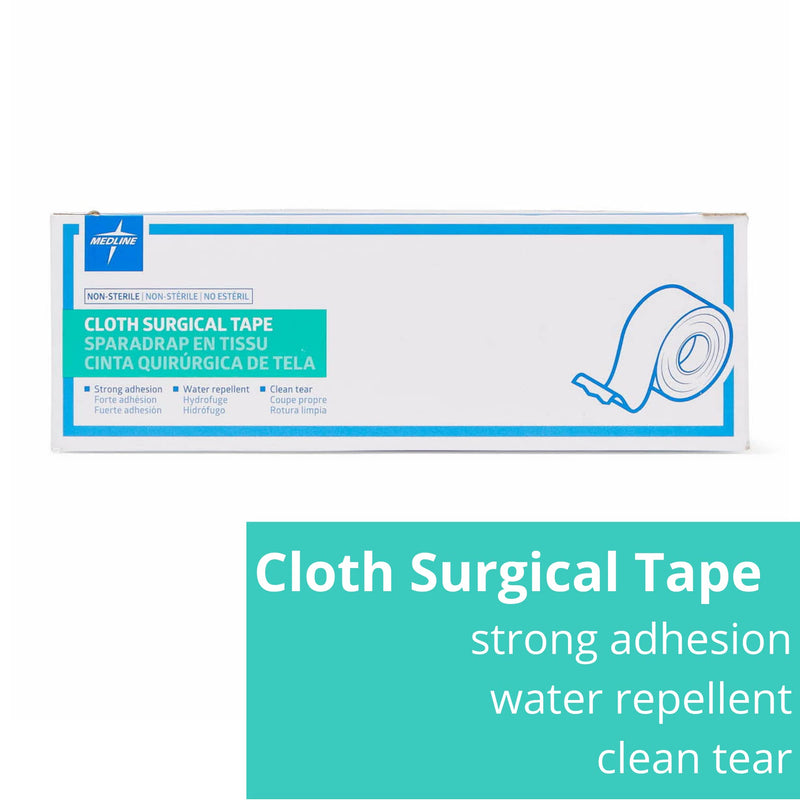 [Australia - AusPower] - Medline Essentials Silk-Like Cloth Surgical Tape, 2 Inch x 10 Yards per Roll, Box Of 6 Rolls 2" x 10 yd (Pack of 6) 