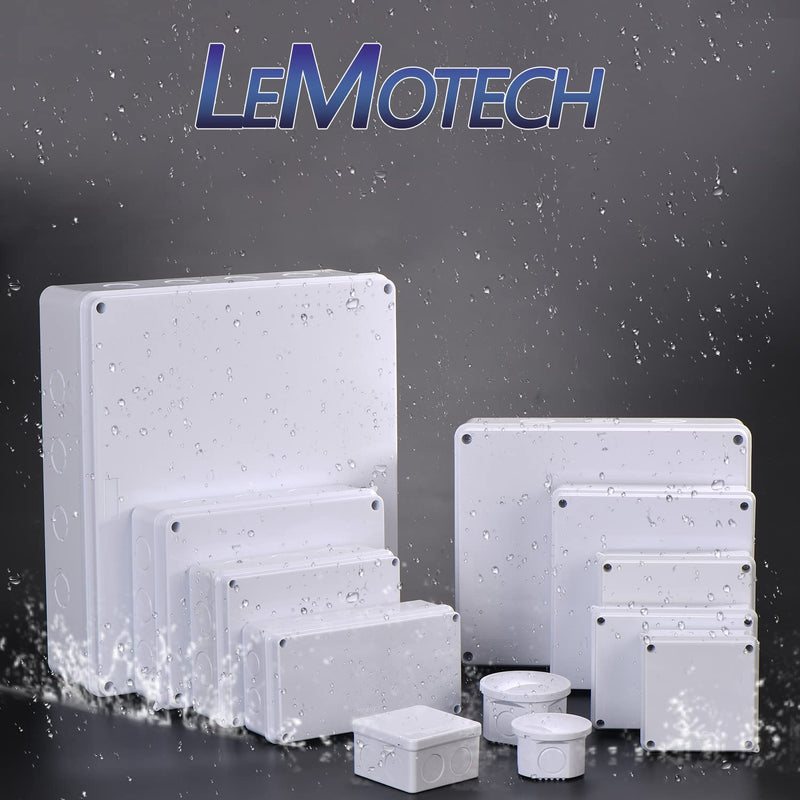 LeMotech Junction Box, Electrical Box IP65 Water Resistant Dustproof ABS Plastic Project Enclosure for Electronics White 11.8 x 9.8 x 4.7 inch 11.8"x 9.8"x 4.7"