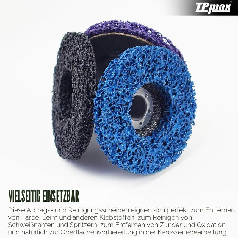 125 mm Sanding Discs Set for Angle Grinder, 3 Pieces CSD Cleaning Discs, Coarse Cleaning Disc, Nylon Fabric Disc for Removing Paint and Rust 125 mm 3.0