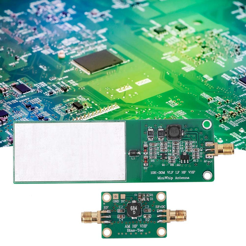Walfront 10kHz-30MHz Mini Whip Active Antenna, 2-Piece RTL SDR Shortwave Radio Receiver SMA Short Cut SDR Antenna System with Female Interface