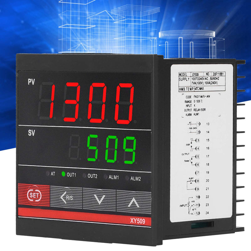 [Australia - AusPower] - 100‑240VAC Temperature Controller PID Heating and Cooling Relay Universal Equipment XY509 for Temperature Control of Kiln Furnace 96 x 96 x 78mm 