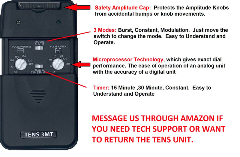 [Australia - AusPower] - Therapist’s Choice® TENS Unit Muscle Stimulator with Accessories – TENS Unit Muscle Stimulator for Back Pain Relief, TENS Machine, Neck Pain, Sciatica Pain Relief, Nerve Pain Relief 