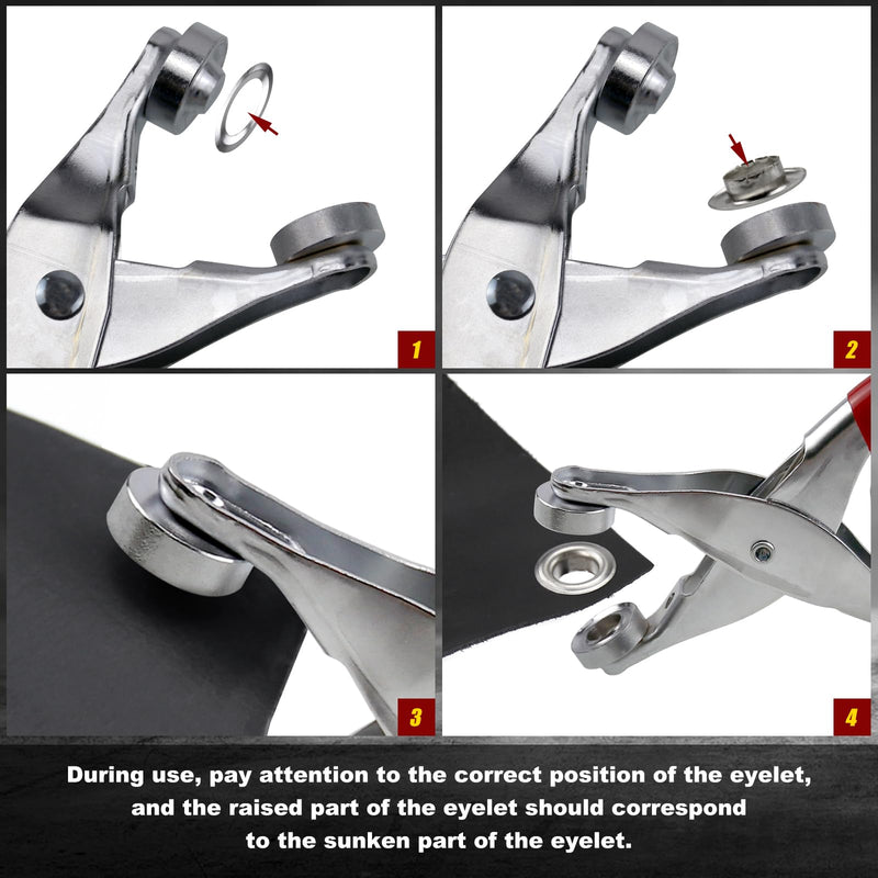 [Australia - AusPower] - CNQLIS 1/2 Inch Grommet Tool Kit, Grommet Kit, Leather Punch Pliers with 200PCS Silver Metal Eyelets for Leather, Belts, Shoes, Fabric 200PCS 1/2 Inch 