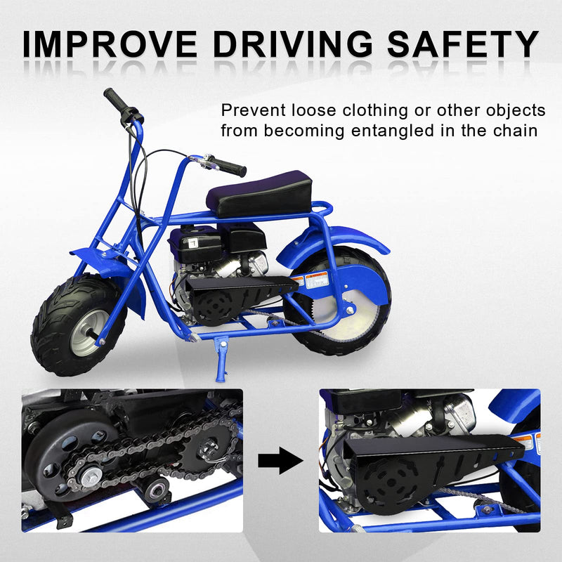 Mini Bike Chain Guard Cover for Most Mini Bikes Compatible with 5-7HP Predator 196cc 212cc 201cc Compatible with Honda Clone Tecumseh Briggs & Stratton Engines(Black) Black
