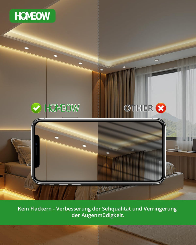 HOMEOW Recessed LED Spotlights 230 V 95 mm - 110 mm Hole Size 7 W 700 LM | Neutral White 4000K Ceiling Spot, Recessed Spot Diameter 118 mm, IP44 Recessed Lights for Bathroom Kitchen Living Room 12-Pack Neutral White 7W, 95-110 mm Hole Size