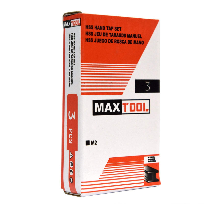 MaxTool 9/16-12 Hand Threading Tap Sets Including Taper+Plug+Bottom High Speed Steel M2 Taps Set 12-TPI FULLY GROUND RIGHT HAND; HSF02W00R036