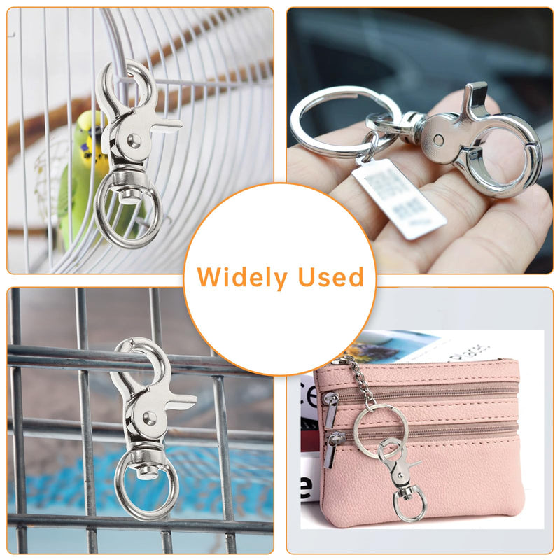 [Australia - AusPower] - 10PCS Trigger Snap Hooks 2.32'' x 0.82'' Heavy Duty Swivel Snap Hooks Metal Clasps Lanyard Clips Durable Trigger Snaps for Bird Cage Key Chains Silver-10PCS 
