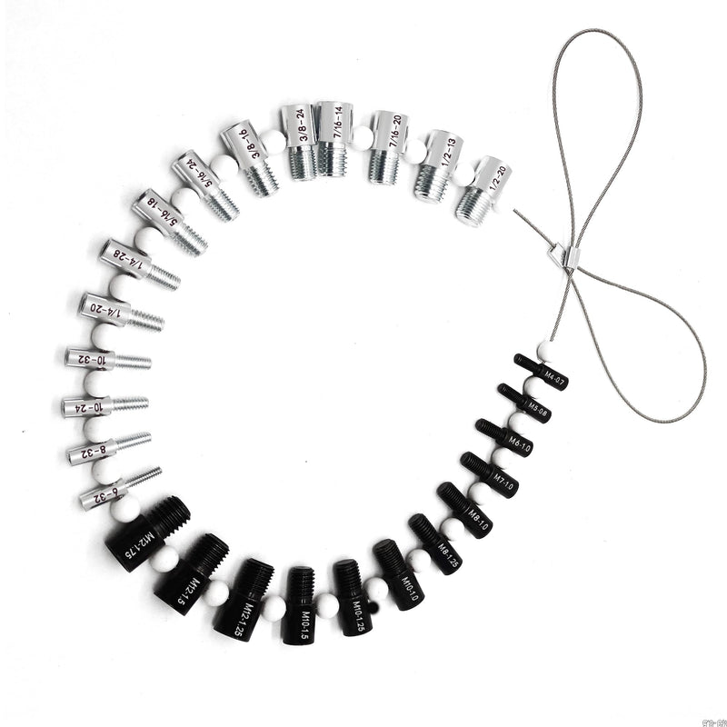 [Australia - AusPower] - Nut and Bolt Thread Checker (Inch & Metric) - 26/44 Male/Female Thread Identifier Gauges - 14 Inch & 12 Metric Sizes (26 Gauges-14 Inch & 12 Metric) 26 Gauges-14 Inch & 12 Metric 