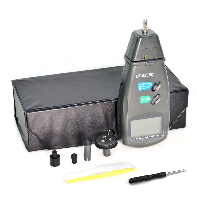 [Australia - AusPower] - Digital Tachometer Handheld Photo Speedometer GR-6236C Non-Contact Range with Max/Min/AVG Data Holding Functions Rotation Speedometer Photo Speedometer with Reflective Tape 