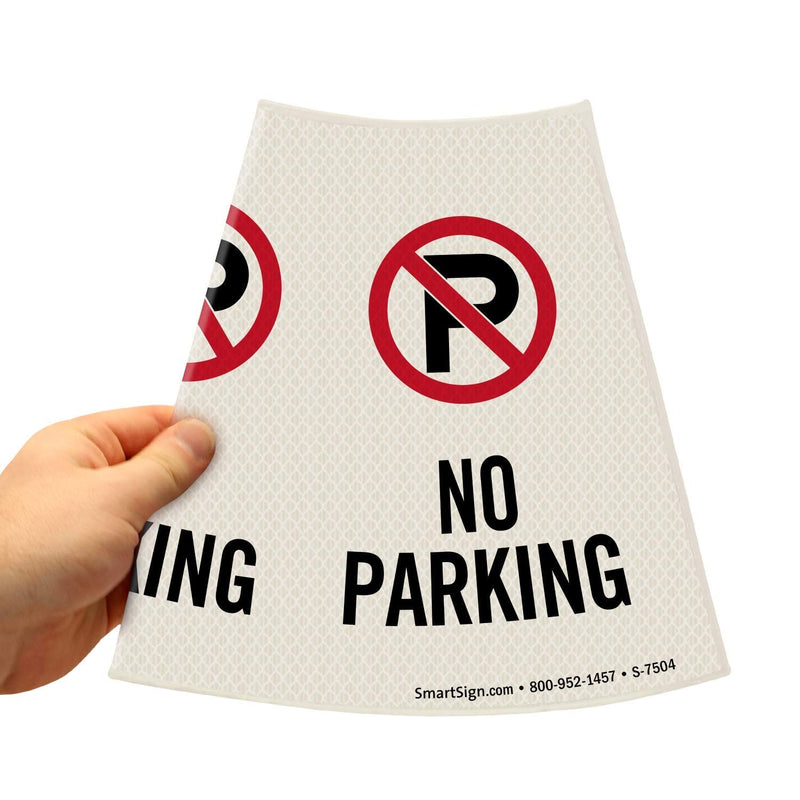 [Australia - AusPower] - SmartSign “No Parking” Bright Reflective Cone Message Sleeve, [Cone Not Included] Pack of 1 No Parking 