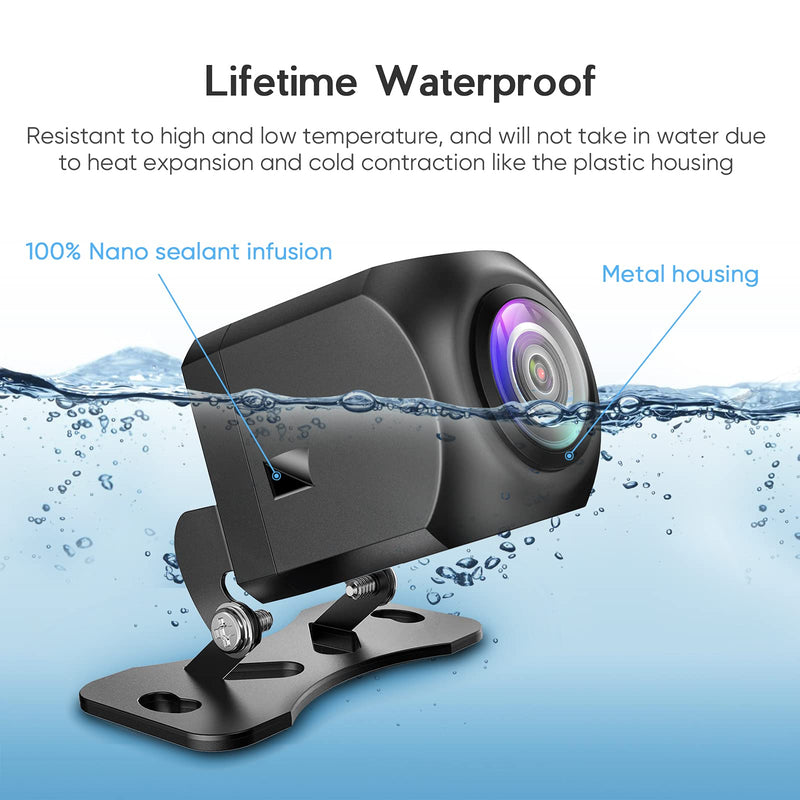 [Australia - AusPower] - HD Backup Camera,Metal Housing 170 Degree Wide View Angle License Plate Rear View Camera for Car,Clear Night Vision IP69 Waterproof Rearview Universal Reverse Cam Kit for Vehicle SUV RV Pickup 
