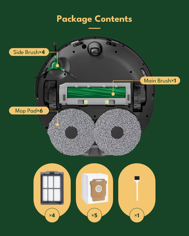 [Australia - AusPower] - 21 Pcs Replacement Parts for iRobot Roomba Plus 405/505/507 Combo Robot Vacuum Cleaner: 1 Main Brush, 4 Side Brushes, 4 HEPA Filters, 5 Dust Bags, 6 Mop Pads, 1 Cleaning Brush Roomba 405/505 21 Pcs 