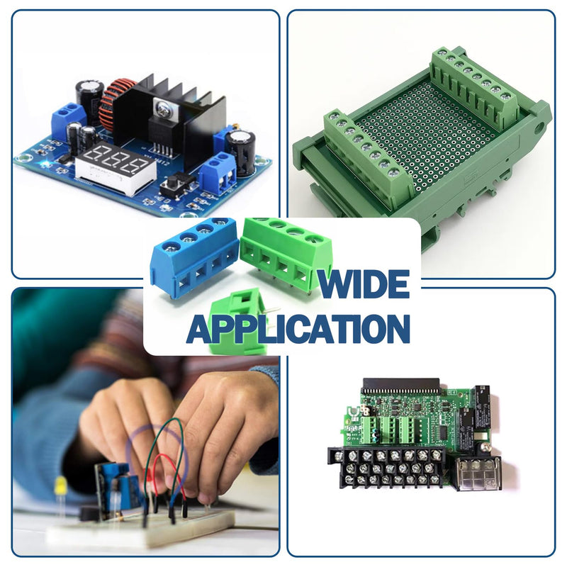 [Australia - AusPower] - 72PCS 5mm/0.2inch Pitch PCB Mount Screw Terminal Block Connector 2Pin 3Pin 4Pin Circuit Board Connectors PCB Wiring Terminals Blue 