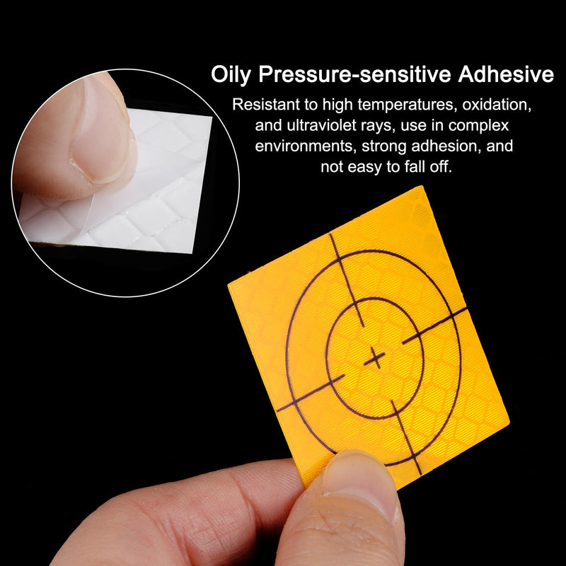 HARFINGTON 20pcs Survey Reflector Sheets 20x20mm Self-Adhesive Reflective Tape Survey Target Mark for Total Stations, Yellow