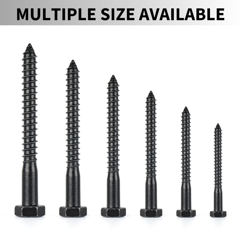 [Australia - AusPower] - 1/2" x 5" Hex Head Lag Bolts 10PCS Heavy Duty Lag Screws 304 Stainless Steel Wood Lag Screw Black Dacromet Commercial/Industrial Grade Bolt 1/2 x 5" 10 