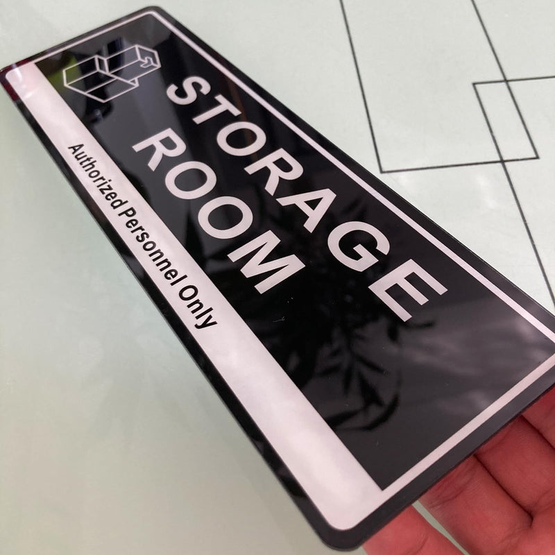 [Australia - AusPower] - Door Sign,RAMIEYOO Acrylic Authorized Personnel Only Signs for Door,Black and White - 9"x 3" (Storage Room) Storage Room 