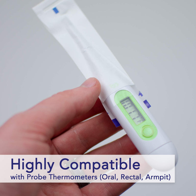 [Australia - AusPower] - 500 Pack Probe Covers for Oral & Digital Thermometer - Heavy Duty Disposable Sleeves for Safe & Sanitary Prevention of Cross-Contamination - Universal - Rectal Thermometer Covers 