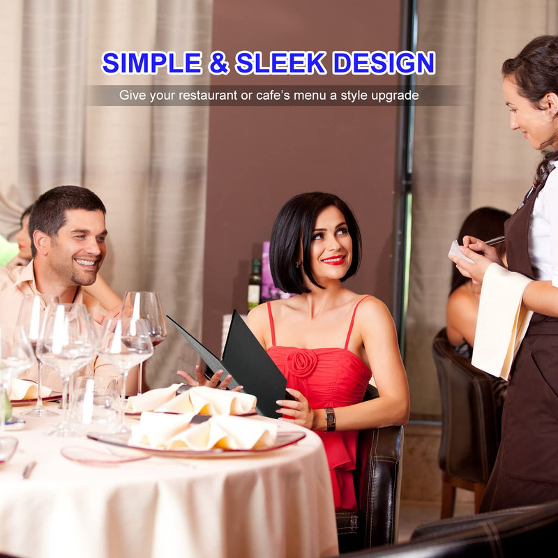 [Australia - AusPower] - 4.25 x 11 inches Menu Holder Menu Covers 2 View Leather Book Style Double Fold Panel for Restaurant Coffee Bars?4.25” x 11” /Book Style /1 pcs? 4.25” x 11” /Book Style /1 pcs 