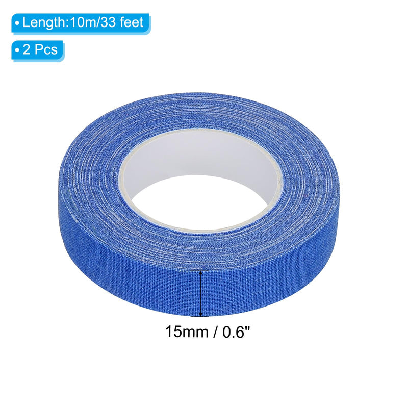 PATIKIL 0.6 Inch x 33 Feet Neon Gaffer Cloth Tape, 2 Roll Fluorescent Adhesive Tape Black Light Glow Tape for Stage Party Play Grid DIY Art Crafts, Blue