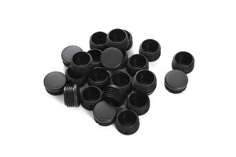 [Australia - AusPower] - Plastic Plugs Furnigear Tubing End Caps Chair End Caps 1 Outside Bottom Round Tubing Caps Round Furniture Sliders Glides Black (40pack) 1"-40pack 40 