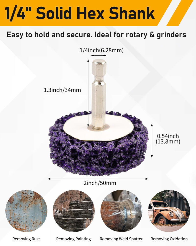 [Australia - AusPower] - Paint Stripper Discs, 2" Effective Paint Remover for Metal, 5 PCS Quick Change Paint Eater with 1/4" Hex Shank, for Grinding Wood, Metal, Plastic and Fiberglass. 