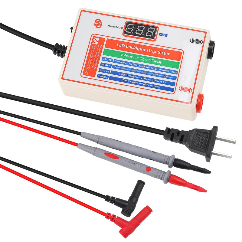 [Australia - AusPower] - UMLIFE LED Light and TV Backlight Tester with Gold Plated Pin and Power Cable 0-300V (0-300V 30mA) Adaptive Voltage LED Strip Lamp Beads Repair Testing Tool Suitable for All LED Light Repairs 
