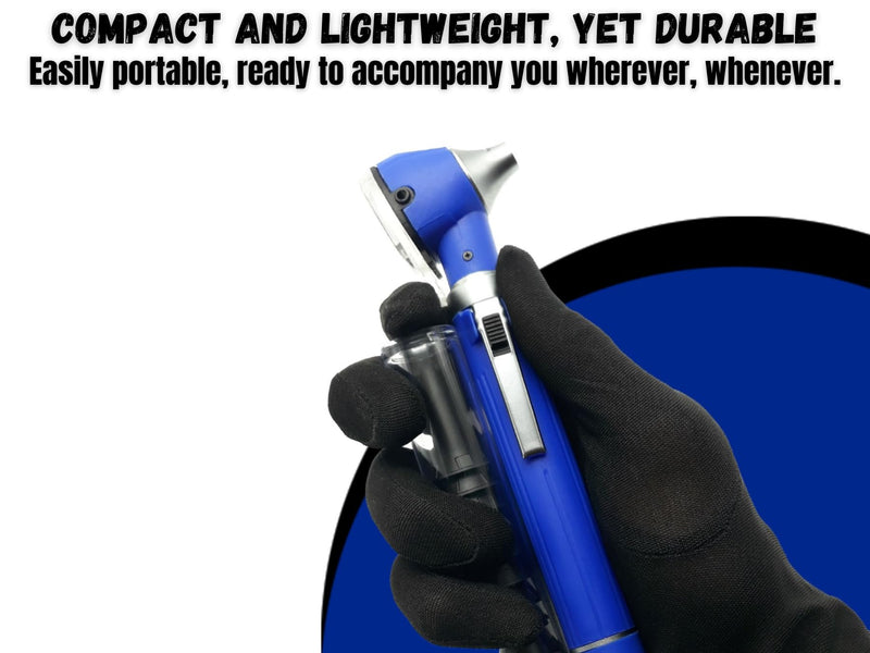 [Australia - AusPower] - Brilliance Otoscope - Professional Ear Scope with LED Light and Speculum for Ear Examination and Diagnosis - Ideal for Professional and Home Use - Blue 