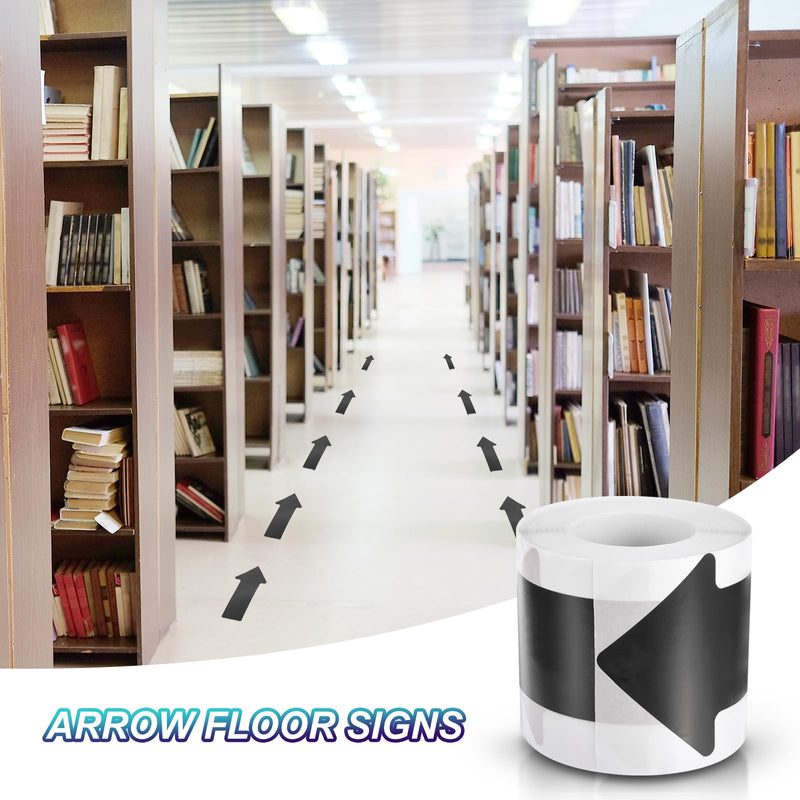 [Australia - AusPower] - PATIKIL 200 PCS Adhesive Stickers, 3"x6" Floor Sticker Tape, Black Arrow Floor Marker Sticker Directional Decal for Christmas, Classroom, Warehouse 