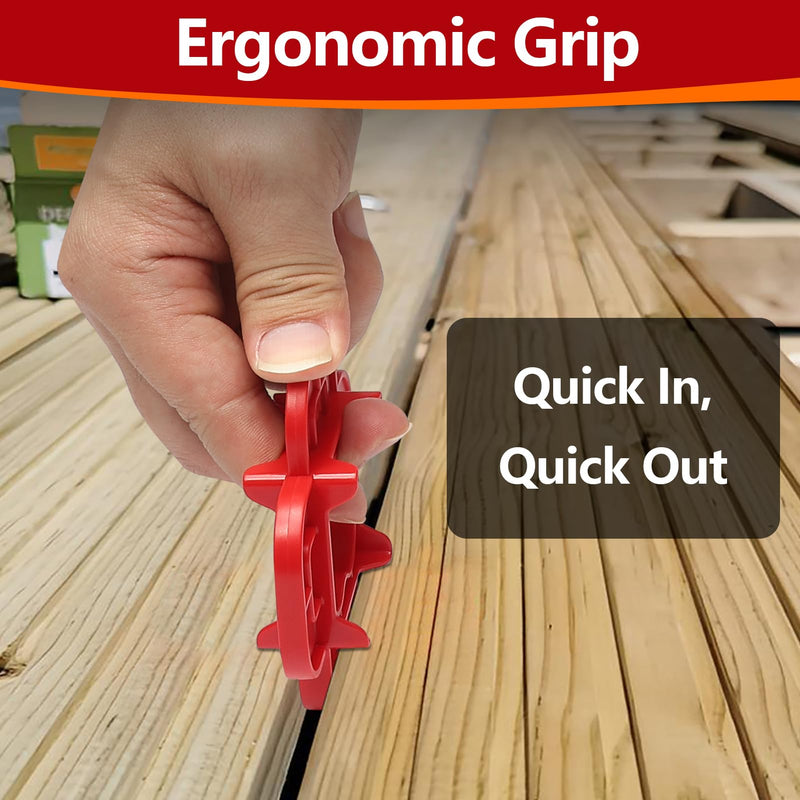 [Australia - AusPower] - 6 Packs 4-in-1 Multi-Size Deck Spacer Tool (5/32", 3/16", 1/4", 5/16") for Composite, PVC, Hardwood & Pressure Treated Decking Board - Red & Blue Options, Easy-to-Use Deck Board Gap Tool 6 
