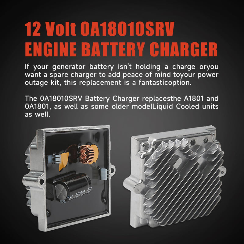 0A18010SRV 12 Volt Engine Battery Charger Assembly Fit for Generac Generator 7KW 12KW 15KW Air Cooled Home Standby Generators A1801 0A1801 4390-0