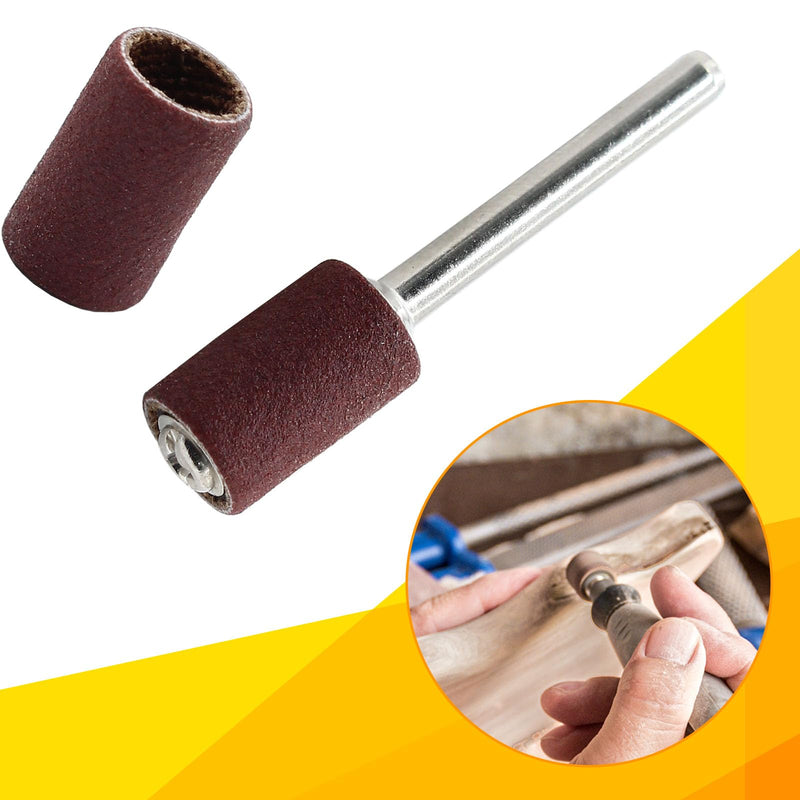 [Australia - AusPower] - 120 PCS 1/4 Inch Sanding Sleeves 120 Grit Sanding Drum and Sleeves Set Oxide Sandpaper Sanding Drum Sanding Bands 