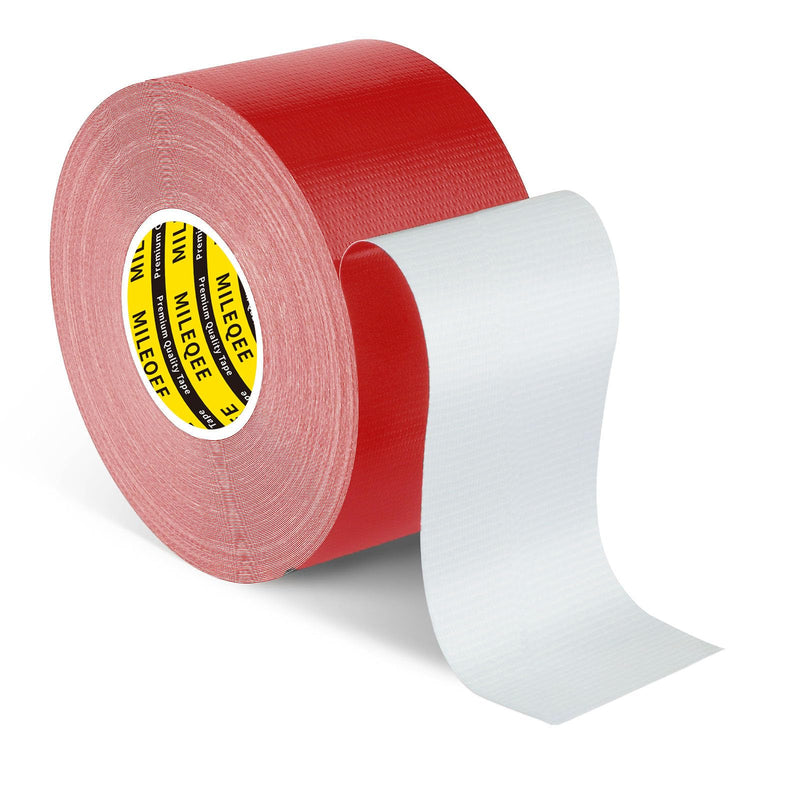 Duct Tape Heavy Duty Single Sided, Strong Adhesive High Strength, Waterproof Mesh Tape for Indoor and Outdoor Repairing Sealing Bonding, Easy Use Hand Tearable, 1.57 Inch x 66 Feet, Red 1.57″ x 66 FT