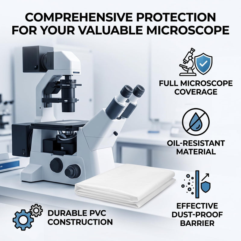 Microscope Dust Cover, Extra Large, Full Protection for Laboratory Equipment, Transparent PVC, 920 x 720 mm