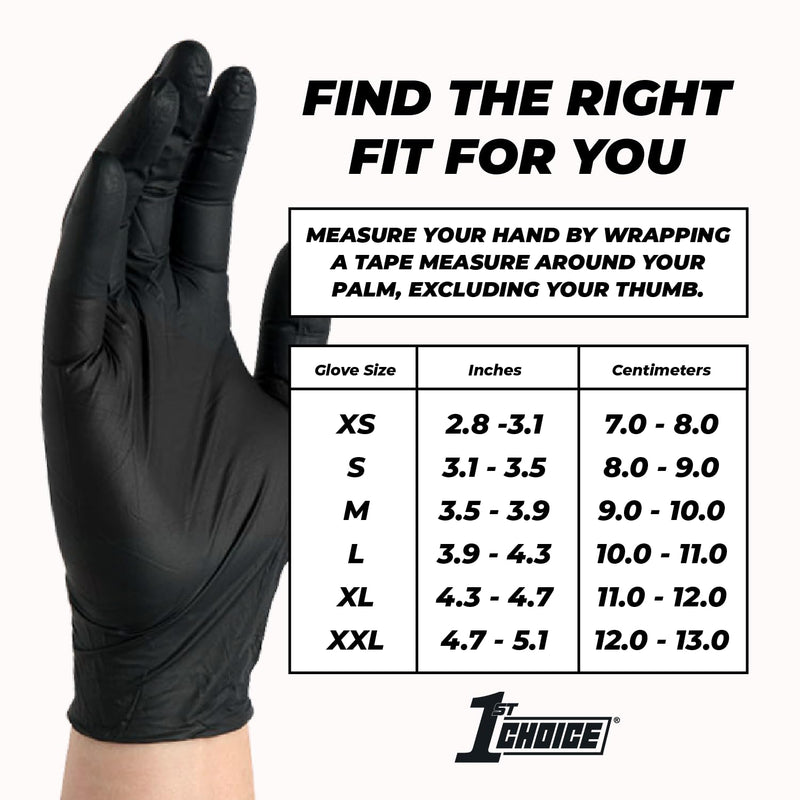 [Australia - AusPower] - 1st Choice Black Nitrile Gloves Box of 100 Large Gloves Disposable Latex Free - Exam Grade Black Gloves for Cooking - 3mil Large (Pack of 100) 