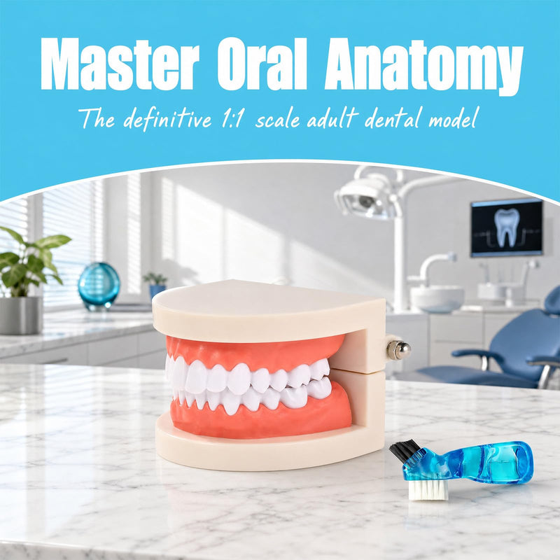 Dental Model, Dental Model with Toothbrush, Standard Dental Study Model, Teeth for Dental Teaching, Toothbrush Demonstrations | Standard Dental Study Model, Teeth for Dental Education, Toothbrush Demonstrations