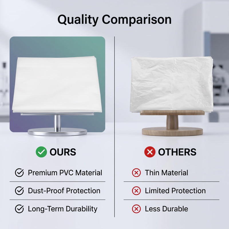 Microscope Dust Cover, Extra Large, Full Protection for Laboratory Equipment, Transparent PVC, 920 x 720 mm