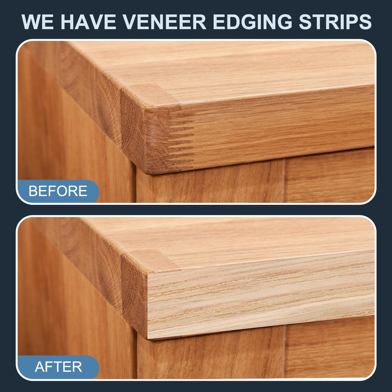 PATIKIL White Oak Edge Banding, 3 inch x 25 ft Wood Veneer Tape Pre-glued Flexible Plywood Edge Banding with Hot Melt Adhesive for Furniture Restoration 1