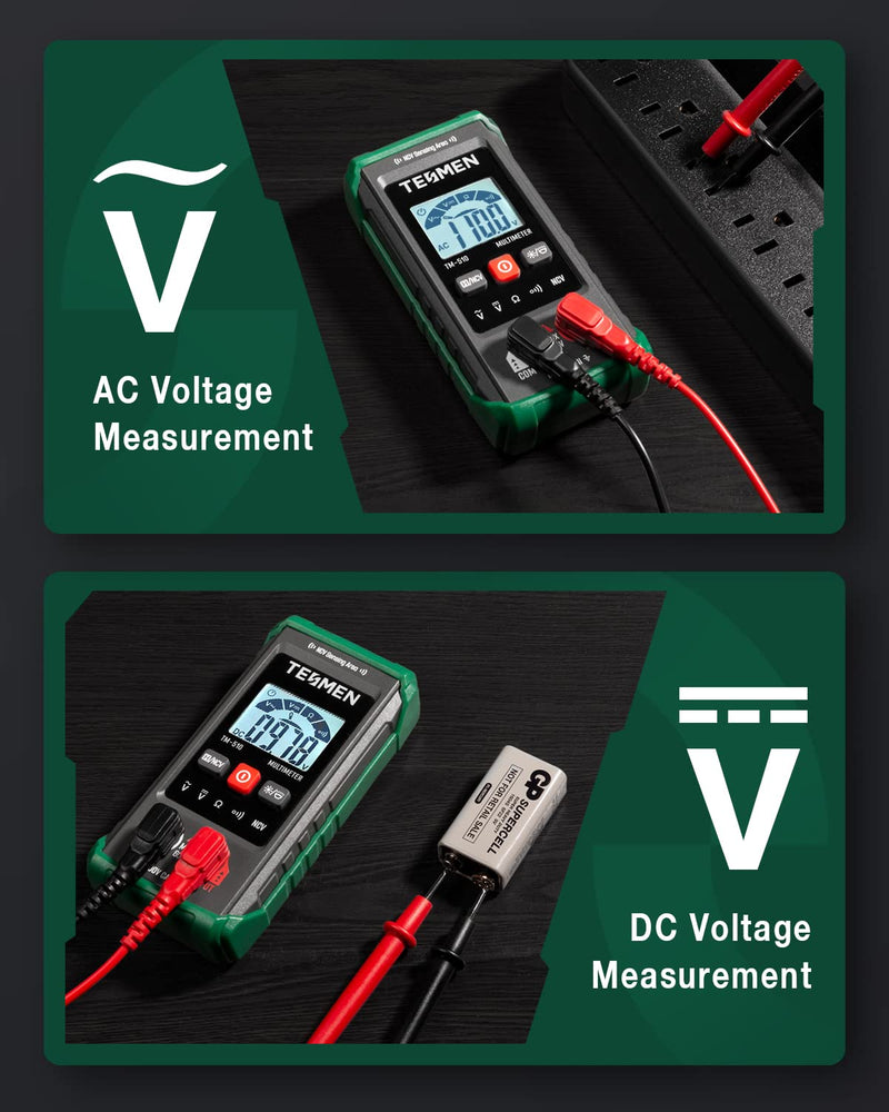 [Australia - AusPower] - TESMEN TN-213 Voltage Tester with TM-510 Digital Multimeter Bundle, Great Electrical Testing Kit for DIYers, Ideal for a Wide Range of Projects, Measures AC/DC Voltage, Resistance, and Continuity 