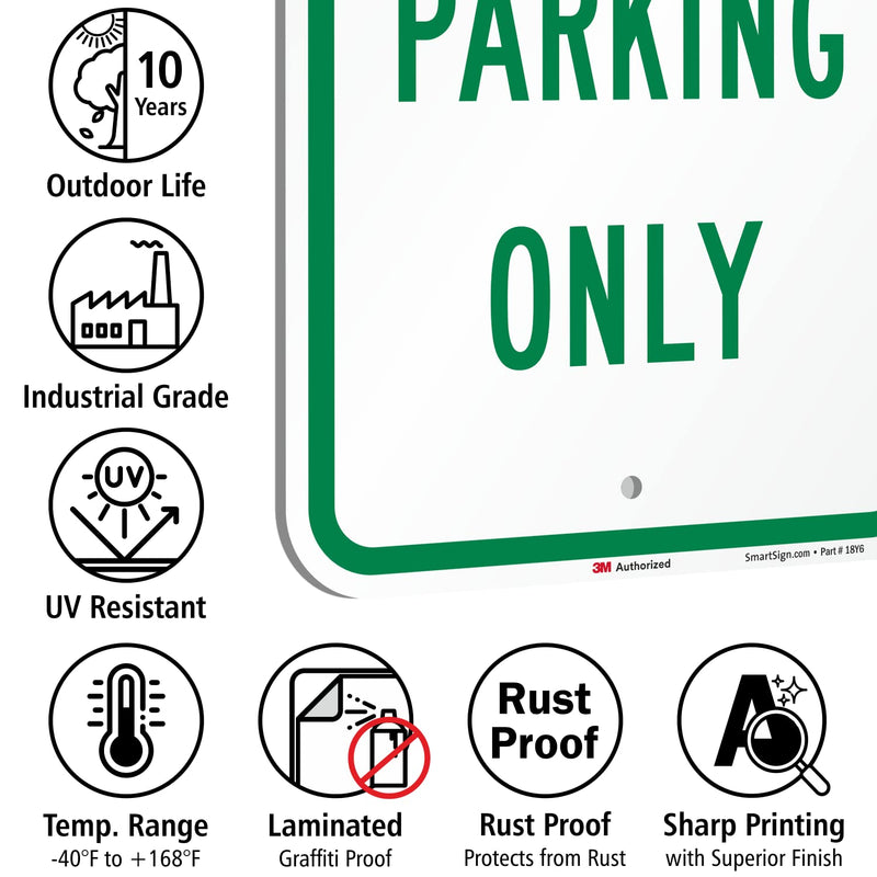 SmartSign "Resident Parking Only" Sign | 12" x 18" 3M Engineer Grade Reflective Aluminum